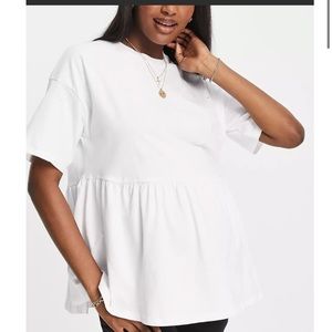 NWT Women’s ASOS Design Maternity casual smock shirt white